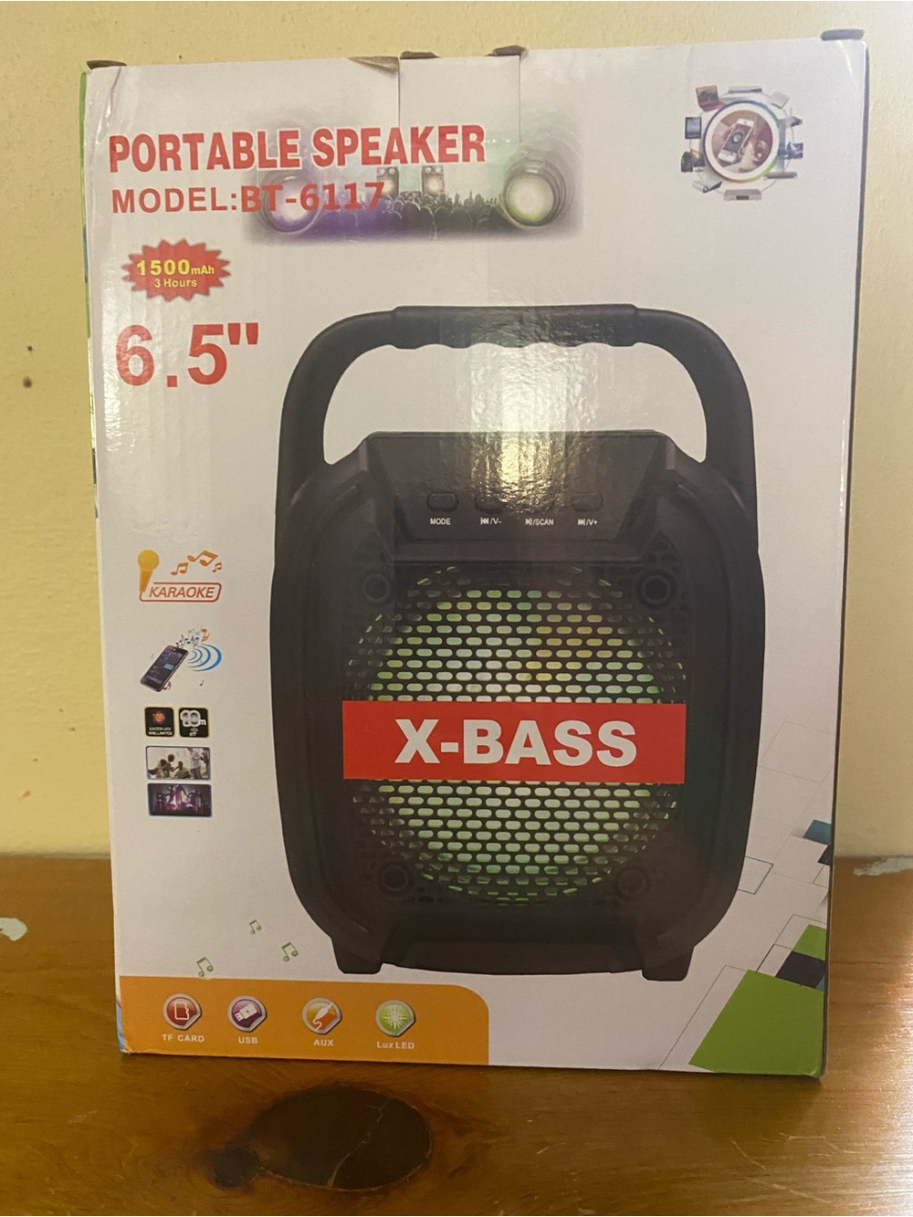 Bass X-BASS Portable Bluetooth Speaker - Black with Green LED